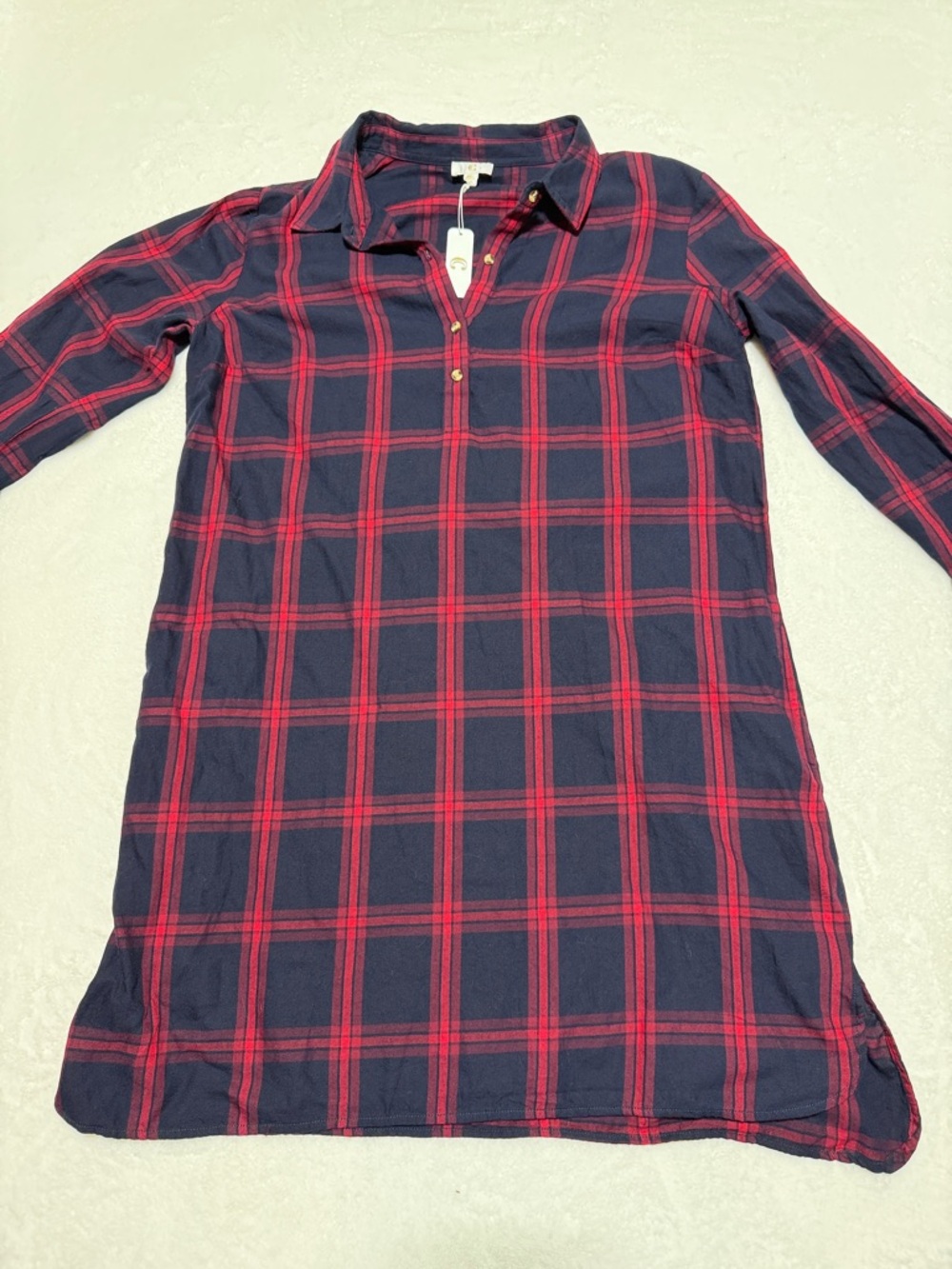 Charming Charlie Navy and Red Plaid Mini Dress